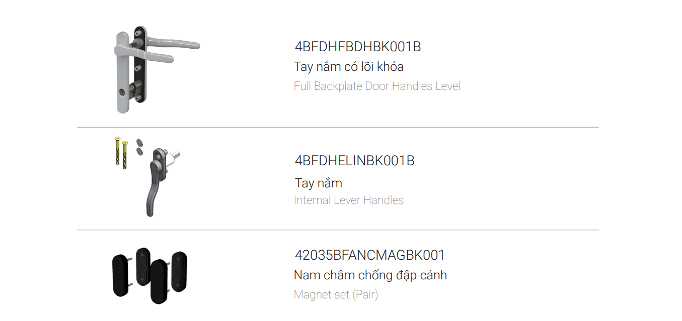 phụ kiện cửa nhôm giesse