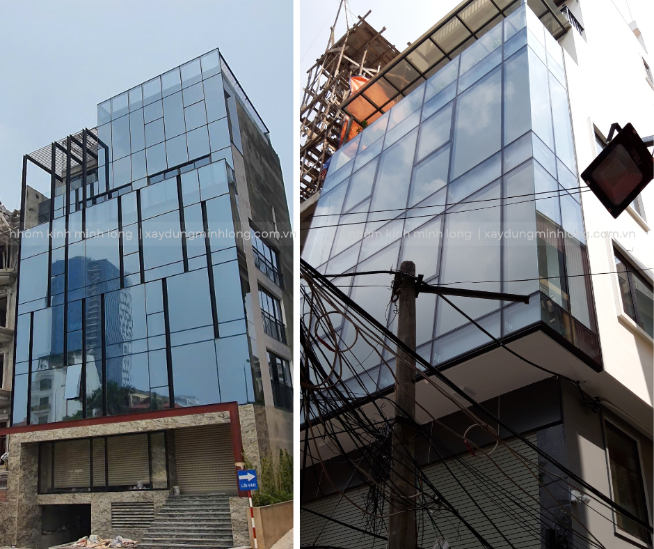công trình mặt dựng nhôm kính minh long