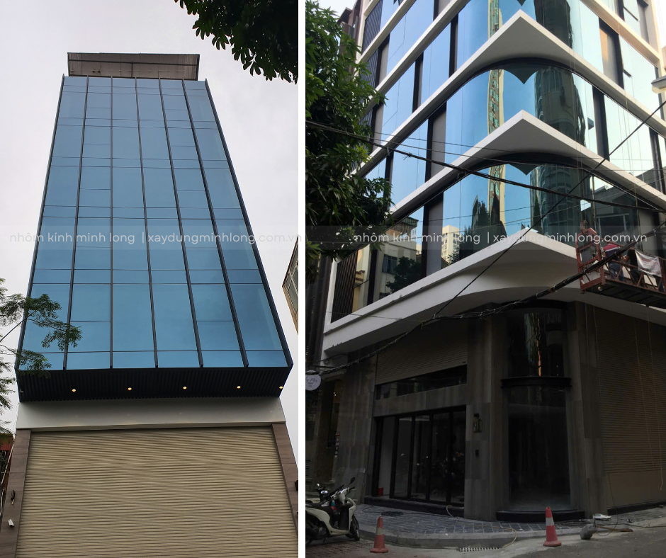 công trình mặt dựng nhôm kính minh long