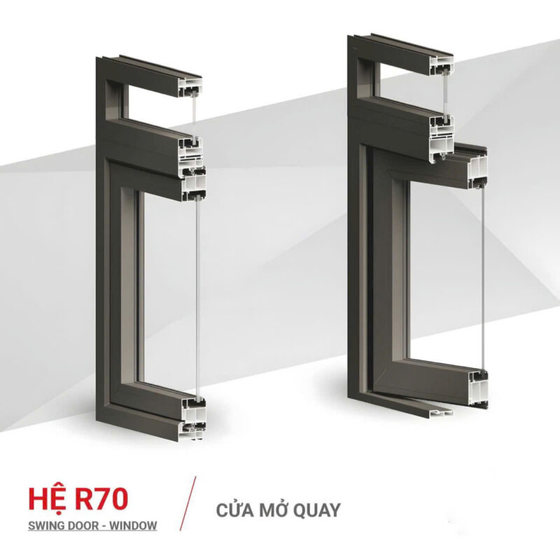 Cửa nhôm Maxpro hệ R70 – Cửa đi và cửa sổ mở quay
