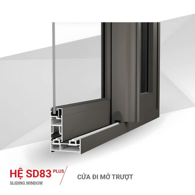 Cửa nhôm Maxpro hệ SD83 – Cửa đi mở trượt