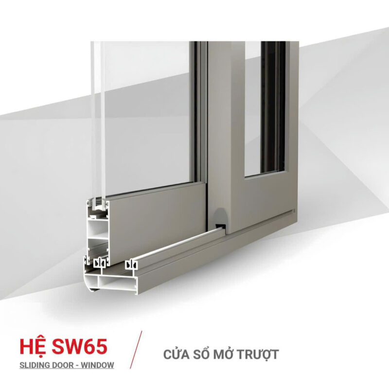 Cửa nhôm Maxpro hệ SW65 – Cửa sổ mở trượt